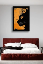 Sanatsal Kedi Yağlı Kanvas Tablo thumbnail 2