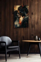 Kadın ve Erkek Renklendirilmiş Yağlı Kanvas Tablo thumbnail 6