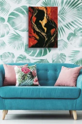 Sanatsal Kadın ve Erkek Yağlı Kanvas Tablo thumbnail 5