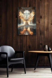 Ateş Detaylı Beyaz Kanatlar Yağlı Kanvas Tablo thumbnail 6