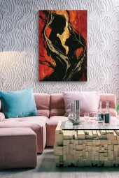 Sanatsal Kadın ve Erkek Yağlı Kanvas Tablo thumbnail 7