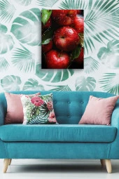 Su Damlası Detaylı Elmalar Yağlı Kanvas Tablo thumbnail 5