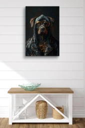 Gangsta Siyah Köpek Yağlı Kanvas Tablo thumbnail 2