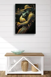 Sanatsal Tasarım Sarılan Kadın ve Erkek Yağlı Kanvas Tablo thumbnail 1