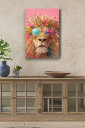 Hawaii Havasında Aslan Portre Yağlı Kanvas Tablo thumbnail 1