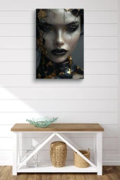 Kırık Porselen Görünümlü Kadın Yüzü Yağlı Kanvas Tablo thumbnail 2