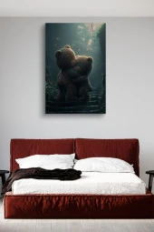 Birbirine Sarılan Peluş Ayılar Yağlı Kanvas Tablo thumbnail 2