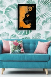 Sanatsal Kedi Yağlı Kanvas Tablo thumbnail 4