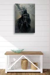 Siyah At Üzerindeki Gölge Yağlı Kanvas Tablo thumbnail 2
