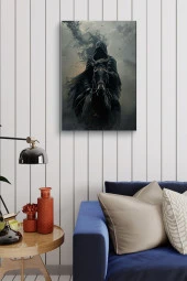 Siyah At Üzerindeki Gölge Yağlı Kanvas Tablo thumbnail 4