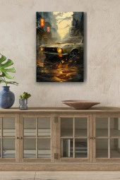 Eski Araba Yağlı Kanvas Tablo thumbnail 1