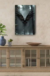 Ormanda Uçan Karga Yağlı Kanvas Tablo thumbnail 1