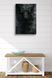 Alevden Gözleri Olan Siyah Yılan Yağlı Kanvas Tablo thumbnail 2