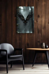 Ormanda Uçan Karga Yağlı Kanvas Tablo thumbnail 6