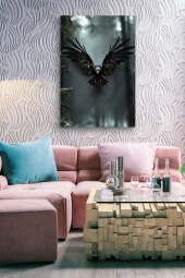 Ormanda Uçan Karga Yağlı Kanvas Tablo thumbnail 7