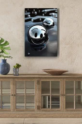 Gülümseyen Metal Top Yağlı Kanvas Tablo thumbnail 1