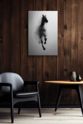 Dumanlar İçerisindeki At Yağlı Kanvas Tablo thumbnail 5