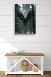 Ormanda Uçan Karga Yağlı Kanvas Tablo thumbnail 2