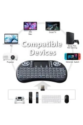Işıklı Mini Kablosuz TV Klavye Mouse Bataryalı thumbnail 1