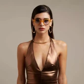 Okkia Lauro Unisex Yuvarlak Sarı Havana Güneş Gözlüğü Siyah Degrade Mavi Gradyan thumbnail 8