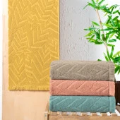 Schafer Home Modern 50x90 Jakarlı Havlu 1 Parça-Hardal - 1