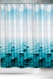 Prado Stone Banyo Perdesi Duş Perdesi 180X200 Banyo Askısı Hediye Bp5075-180X200-H - 2