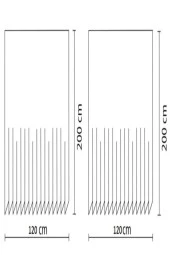 Prado Stone Banyo Perdesi Çift Kanatlı 2X120X200Cm Askı Hediyeli thumbnail 3