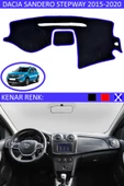 GUERRINO Torpido Koruma Halısı Siyah Kenar Renk Mavi Dacia Sandero Stepway 2015-2020 ile Uyumlu - 1