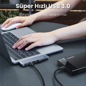 Ugreen Macbook Pro Air İçin Thunderbolt 3 Type-C HDMI USB 3.0 SD Kart Okuyucu Hub Adaptör - 6