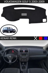 GUERRINO Torpido Koruma Halısı Siyah Kenar Renk Siyah Volkswagen Golf 5 2003-2009 ile Uyumlu thumbnail 1