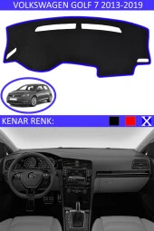 GUERRINO Torpido Koruma Halısı Siyah Kenar Renk Mavi Volkswagen Golf 7 2013-2019 ile Uyumlu thumbnail 1