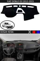 GUERRINO Torpido Koruma Halısı Siyah Kenar Renk Siyah Fiat Doblo D3 2012-2015 ile Uyumlu thumbnail 1