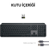 Logitech MX Keys S Gelişmiş Aydınlatmalı Tam Boyutlu Kablosuz Türkçe Q Klavye - Siyah - 3