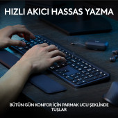 Logitech MX Keys S Gelişmiş Aydınlatmalı Tam Boyutlu Kablosuz Türkçe Q Klavye - Siyah - 10