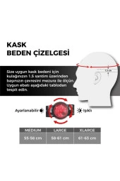 Zozo Mv29 Işıklı Unisex Kask M Beden ( Baş Çevresi 55-58cm ) Siyah/kırmızı - 4