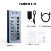 ORICO AT2U3-7AB Bireysel Anahtarlı Çok Bağlantı Noktalı Hub - 9