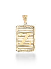 Z Harfi Taşsız Izgara Modeli 14 Ayar Altın Harfli Kolye Ucu Uç thumbnail 1