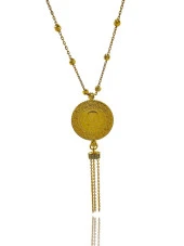 Çeyrek Altınlı Sarkaç Dorika Zincir 14 Ayar Altın Kolye thumbnail 2