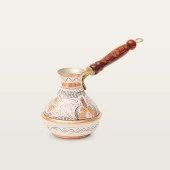 Erzincan El İşlemeli Bakır RUS CEZVE NO:1 BEYAZ - 1