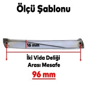 Mobilya Mutfak Dolabı Çekmece Dolap Kapak Kulpu Kulbu Krom 96 mm Metal Kulp thumbnail 3
