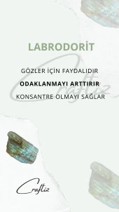 Labradorit Kalp Doğal Taş Çelik Zincirli Kolye - 3