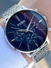 Wesse Çelik Kordon İç Fonksiyonları Aktif 5 Atm Suya Dayanıklı Erkek Kol Saati WWG.4011.01SA thumbnail 1