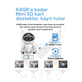 Otomatik Izleme Akıllı Robot Izleme Kamerası Kablosuz Wifi Ev Uzaktan Ağ Monitörü Ev Güvenlik Robotu - 4