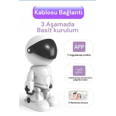 Otomatik Izleme Akıllı Robot Izleme Kamerası Kablosuz Wifi Ev Uzaktan Ağ Monitörü Ev Güvenlik Robotu - 7