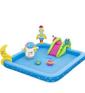 62002 Pompalı -Bestway 53126 Kaydıraklı, Aksesuarlı Astronot  figürlü Lunapark Şişme Eğlence Havuzu (228x206x84cm) thumbnail 1