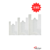 Kırık Beyaz Kalın Poşet 3'lü Set (küçük, Orta, Büyük)3 Kg Market Manav Poşeti Hışır Atlet Poşet Çöp Poşeti - 1