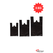 Siyah Kalın Poşet 3'lü Set (KÜÇÜK, ORTA, BÜYÜK) 3 Kg Market Manav Poşeti Hışır Atlet Poşet Çöp Poşeti - 1