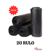 Kalın Çöp Torbası 350 gr X 20 Rulo Siyah Çöp Poşeti 80x110 Cm Jumbo Endüstriyel Çöp Torbası - 1