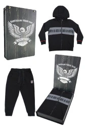 Beşiktaş Orijinal Çocuk Kapüşonlu Eşofman Takımı Hediyelik Ahşap Kutulu - 1