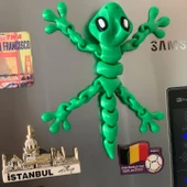 3D Hareketli Gecko Kertenkele Figürlü Buzdolabı Magneti (Süsü) - Yeşil - 4